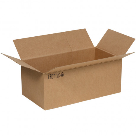 Гофроящик №32 датский микрогофра (профиль Е) 495х265х200мм со смещенным клапаном Т25Е